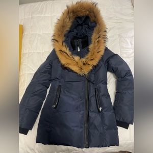 Mackage Fur Winter Jacket - Navy Blue